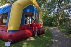 Volunteering at the bounce house