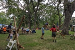 Staffing the rope bridge at Wildwood Harvest Fest