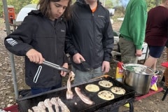 The Scouts cook their own breakfast